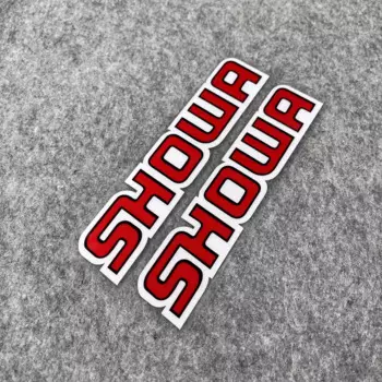 2 шт. автомобильный Стайлинг и наклейки мотоцикл локомотив выхлопной тормоз украсить гоночную наклейку для подвески SHOWA 15*3 см