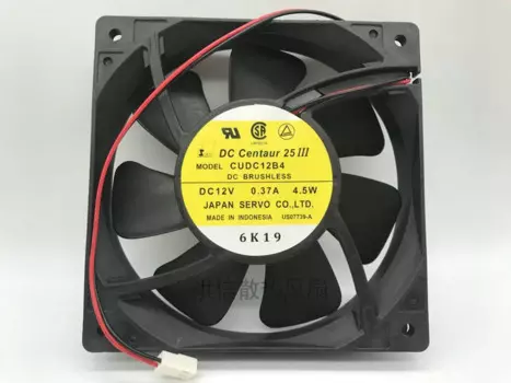 2-проводной вентилятор для охлаждения сервера Servo CUDC12B4 DC 12В 0.37A 4,5 Вт 120x120x25 мм