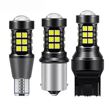 2 шт. 1156 BA15S P21W LED T15 W16W 7440 W21W T20 3030 Светодиодная лампа Автосигнальная лампа Тормозной фонарь заднего хода Белые автомобильные аксессуары T10