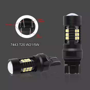 2 шт. 1200Lm T20 W21W LED W21/5W LED WY21W 7440 7443 Светодиодная лампа T25 3157 3156 p27/7w Автомобильный стоп-сигнал заднего хода 12 В Лампа указателя поворота
