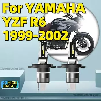 2 шт. 120 Вт светодиодная мотоциклетная лампа H4 6000K Беспроводная лампа для YAMAHA YZF R6 1999 2000 2001 2002