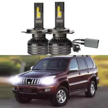 2 шт. 120 Вт светодиодные лампы для фар для Toyota Prado 120 серии 2002-2009 Canbus дальнего ближнего света 6000 К супер яркие