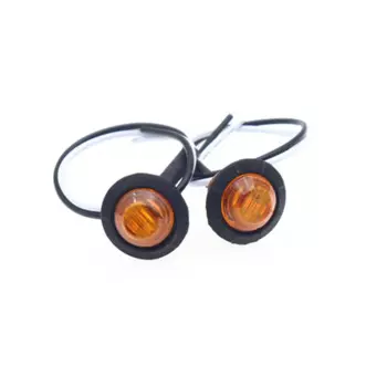 2 шт., 12 В/24 В, 3 светодиода, 3/4 дюйма, круглые хромированные боковые габаритные огни прицепа, янтарно-красные грузовики, тракторы, габаритные огни, лампа, водонепроницаемая