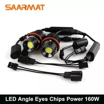 2 шт. 160 Вт для BMW E39 E53 E60 E61 E63 E64 E65 E66 E87 525i 530i xi 545i M5 Бесплавные светодиодные лампы с ангельскими глазами, габаритные огни