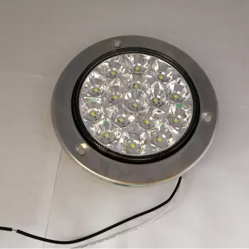 2 шт., 16-светодиодные задние фонари, резервные фонари заднего хода, круглые прозрачные линзы, 12 В, 24 В, красный, янтарный, белый цвет для грузовика, прицепа, автофургона, красный