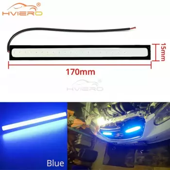 2 шт., 17 см, белый, синий, красный, ультра яркий автомобильный COB, светодиодный указатель поворота багажника, дневные ходовые огни, авто внешняя лампа, водонепроницаемая противотуманная фара