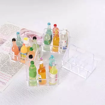 2 шт./1 компл., мини-бутылка для напитков, основа для бутылки с молоком, украшение для сцены, еда, игра, кукольный домик, игрушечная модель