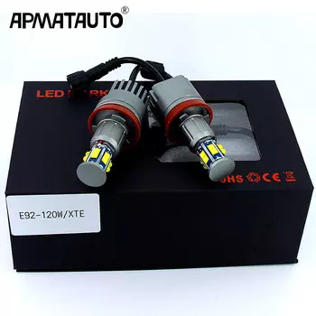 2 шт./1 комплект 2x120 Вт 240 Вт E92 H8 светодиодные габаритные огни Angel Eyes canbus для BMW X5 E70 X6 E71 E90 E91 E92 M3 E89 E82 E87 фара