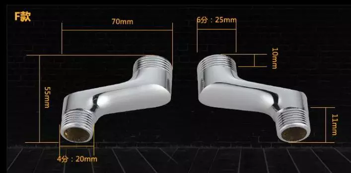 2 шт. = 1 пара, смеситель для душа, с изогнутым углом, из чистой меди, с эксцентрикусом от 4/8 до 6/8