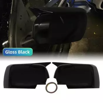 2 шт., 2024 новые чехлы на зеркала M Look для BMW X5 E53 1999-2006, глянцевые черные чехлы на боковые зеркала заднего вида