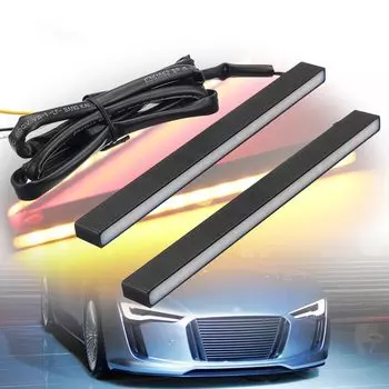 2 шт. 29 светодиодных дневных ходовых огней DRL Ultra Slim Switchback, белый/янтарный указатель поворота воды для внедорожника, грузовика, квадроцикла 4x4 Jeep