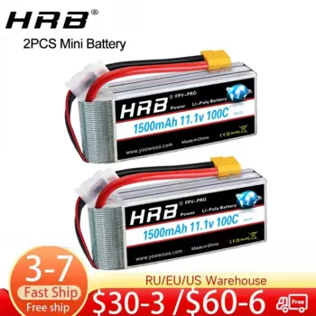 2 шт. 2S 3S 4S Lipo аккумулятор 1300 мАч 1500 мАч 1800 мАч 2200 мАч 3000 мАч 11,1 В XT60 T Plug для радиоуправляемого автомобиля Грузовик Fpv Дрон Лодка