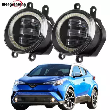 2 шт., 30 Вт, 6000 лм, противотуманные фары в сборе для Toyota C-HR CHR 2017 2018 2019, автомобильные светодиодные противотуманные фары «ангельские глазки», дневные ходовые огни DRL H11 12 В
