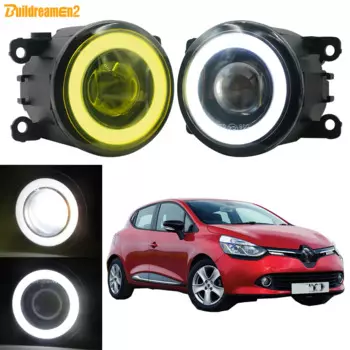2 шт., 30 Вт H11, противотуманные фары Angel Eye DRL для Renault Clio IV 2012-2019, автомобильные светодиодные противотуманные фары COB, дневные ходовые огни, высокая яркость