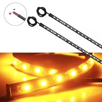 2 шт. 32 см 5050 18 SMD светодиодная лента 12 В для мотоциклов, автомобилей, лодок, украшения предупреждающей гибкой лампы, синий, зеленый, красный, белый, янтарный