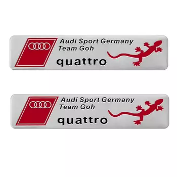2 шт. 3D алюминиевый кузов автомобиля, украшение задней части багажника, наклейка, наклейка для AUDI Sport Germeny QUATTRO, эмблема, значок, аксессуары для авторемонта