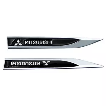 2 шт. 3D металлический автомобильный брызговик боковое Крыло Лезвие значок эмблема наклейка для Mitsubishi Asx Lancer Outlander Pajero Ralliart аксессуары