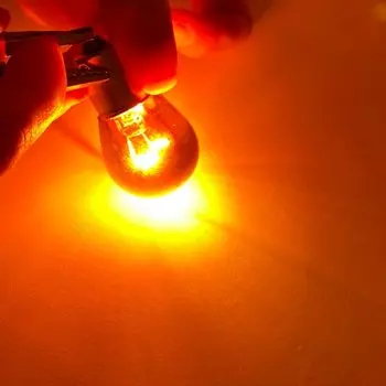 2 шт. 581 PY21W S25 BAU15S серебристый/хром Янтарно-красное стекло 12 В 21 Вт 1156 BAY15D P21/5 Вт Автомобильный задний фонарь стоп-сигнал индикаторная лампа