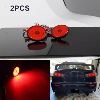 2 шт. 5,8 см круглый светодиодный отражатель заднего бампера задний фонарь стоп-сигнал для Toyota Highlander Sequoia Noah Fortuner Mitsubithi ASX