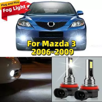 2 шт. 6000K передние противотуманные фары, светодиодные лампы, аксессуары H8 H9 H11, лампа для Mazda 3 2006 2007 2008 2009 Plug and Play 15000LM
