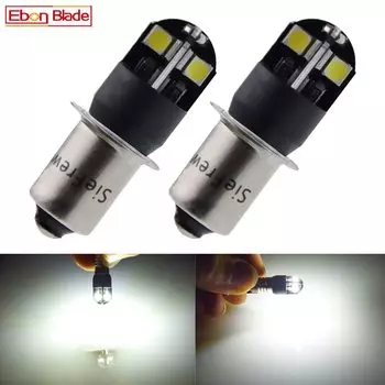 2 шт. 6 В P13.5S PR2 светодиодная лампа белая 6000 К 8SMD для фонарика сменная лампа фонарик рабочая лампа 420 люмен 1,56 Вт без полярности