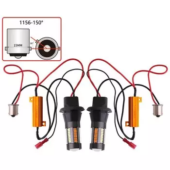 2 шт. 7440 t20 1156 ba15s p21w Светодиодная лампа указателя поворота двойной режим 1156 bau15s p21/5w drl дневные ходовые огни желтый белый 12 В