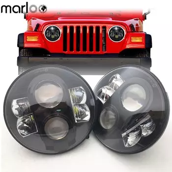 2 шт. 7 дюймов 80 Вт H4 светодиодный фары для Jeep Wrangler 7 "круглая фара для Lada 4x4 Urban Niva Land Rover 90/110 Defender