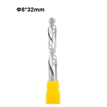 2 шт. 8 мм x 42 мм AAA левая спиральная фреза, фреза с двумя канавками, концевая фреза с ЧПУ, твердосплавная фреза по дереву CEL 32/35 мм