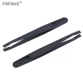 2 шт. 93301 черный антистатический пластиковый пинцет с наклонным плоским наконечником для лабораторных работ, ремонта электроники, ручные инструменты «сделай сам»