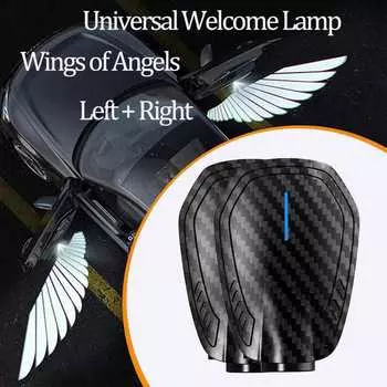 2 шт. Angel Wings Devil's перезаряжаемый светодиодный автомобиль с лазерным проектором, беспроводная лампа для лакроти