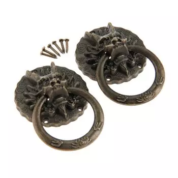 2 шт. Античная бронза Винтажные ручки для мебели Mootvgoo
