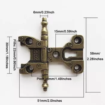 2 шт. Античные бронзовые круглые дверные петли OuXinDiLong KF490