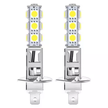2 шт., автомобильная лампа для передней фары H1, белая, 13 SMD, 5050