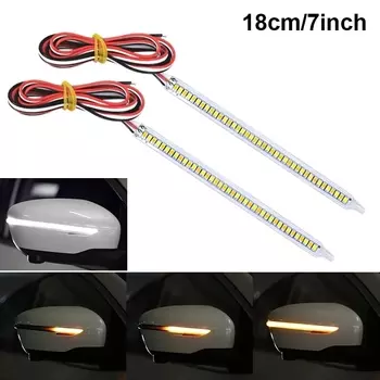 2 шт. автомобильное зеркало заднего вида, индикаторная лампа DRL Streamer, полоса, плавная лампа указателя поворота, светодиодный источник света автомобиля, указатели поворота для автомобилей