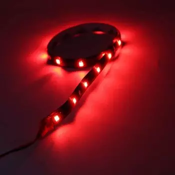 2 шт. автомобильные декоративные светодиодные ленты, авто DRL, Стайлинг, гибкие атмосферные фонари 12 В 15 SMD 30 см, белый, красный, желтый, Bule