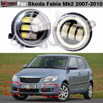 2 шт. Автомобильные противотуманные фары Canbus Angel Eye LED DRL дневные ходовые огни 30 Вт 9006 для Skoda Fabia Mk2 2007 2008 2009 2010
