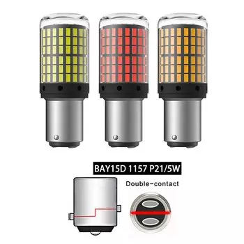 2 шт. автомобильные светодиодные фонари высокой мощности 1156 BA15S P21W PY21W 1157 BAY15D P21/5W 7440 7443 W21/5W Canbus 3014 144SMD задняя сигнальная лампа 12 В