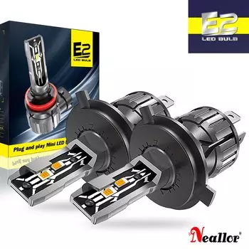 2 шт., Автомобильные светодиодные лампы 100 Вт 9005 лм H4 H7 Canbus H10 H8 H9 H11 9006 HB3 9012 HB4 6000 Hir2