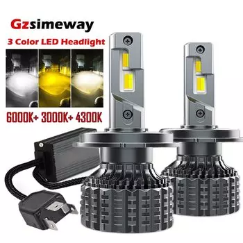 2 шт., Автомобильные светодиодные лампы 130 Вт 9005 лм H7 H4 H1 6000 D2H 3000K 4300K H3 HB3 HB4 H8 H11 881