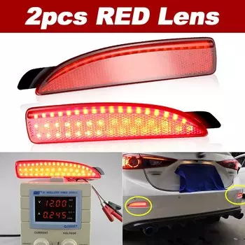 2 шт. автомобильные светодиодные отражатели бампера для Mazda 3 5 6 функция в качестве хвоста, тормоза и задние противотуманные фары, для Mazda 3 задний боковой габаритный фонарь