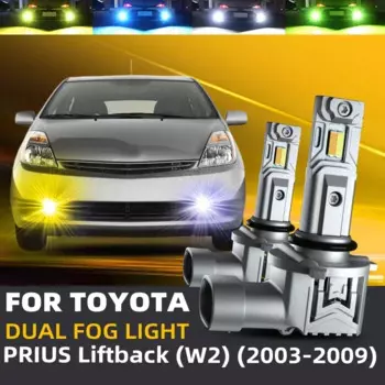 2 шт. автомобильные светодиодные передние противотуманные фары, двухцветные переключающие лампы canbus для Toyota PRIUS 20 W2 2003 2004 2005 2006 2007 2008 2009