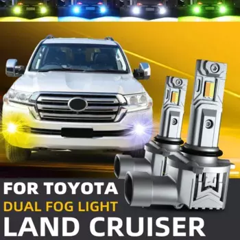 2 шт. автомобильные светодиодные передние противотуманные фары двухцветный переключатель canbus для Toyota LAND CRUISER AMAZON PRADO 100 J10 J200 J120 2000-2021