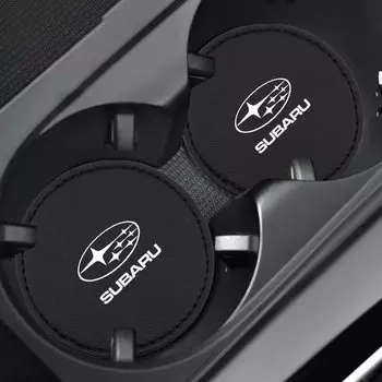2 шт. автомобильный кожаный коврик для чашки воды, нескользящий коврик для подставки для Subaru Impreza Legacy WRX STI BRZ Forester, аксессуары для интерьера