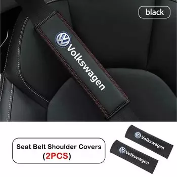 2 шт. автомобильный ремень безопасности кожаный ремень безопасности наплечный чехол для Volkswagen VW Rline Beetle Touareg Tiguan Touran CC Golf MK6 7