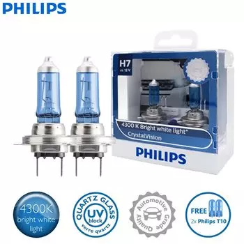 2 шт., автомобисветильник галогенные лампы Philips H7, 12 В, 55 Вт, PX26d, 4300K