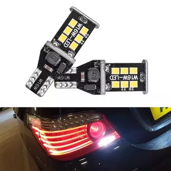 2 шт., автомобисветодиодный светодиодные лампы Canbus T15 W16W 2835SMD для задних фонарей BMW 5 Series E60 05-08 E61 F10 F11 F07 Mini Cooper