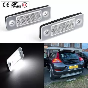2 шт. белая светодиодная лампа для освещения номерного знака для Volvo C30 2008-2013 лампа освещения номерного знака номерного знака