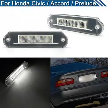 2 шт. белая светодиодная лампа освещения номерного знака для Honda Civic Gen5 1992-1995 Honda Accord Prelude 1992-1996