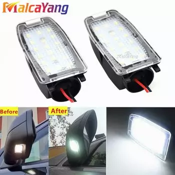 2 шт., белая светодиодная подсветка для зеркала заднего вида Land Rover Discovery Freelander LR2 LR3 LR4 Range Rover Sport L322