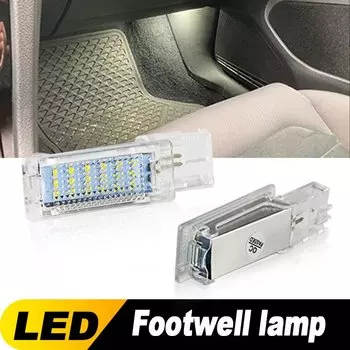2 шт. белый светодиодный светильник для салона двери для ног для VW Seat Alhambra 2011 Skoda Superb 2008 2019 2010 освещение салона автомобиля